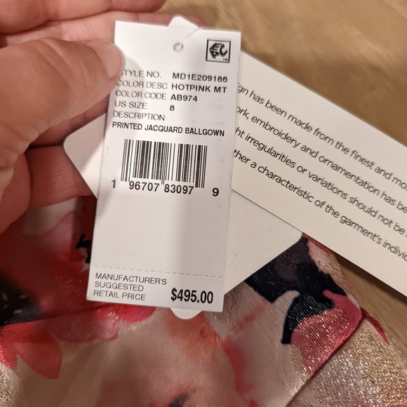 Beautiful Floral Pink and Navy Dress - Picture 6 of 11